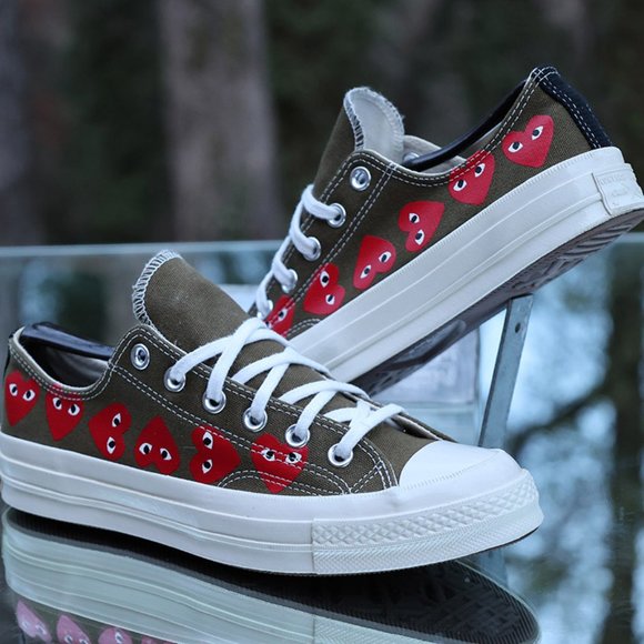 Converse Chuck 70 Low Top x Comme Des Garcons Play Multi Heart Size 7 - Picture 3 of 13